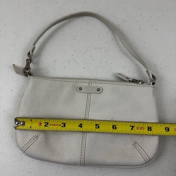 Fossil Pebbled Leather Small Hobo Wristlet Purse Off White - Picture 11 of 14